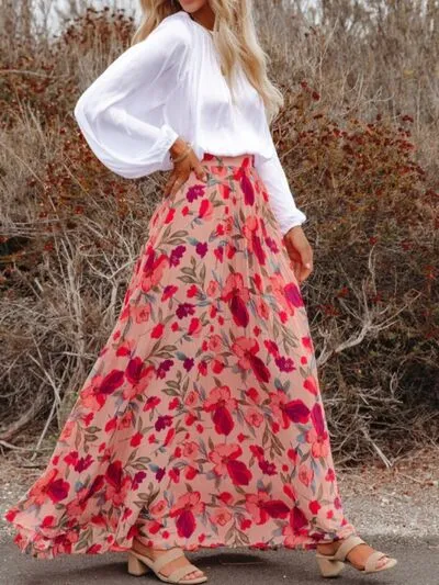 Cassiana Printed High Waist Pleated Skirt