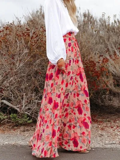 Cassiana Printed High Waist Pleated Skirt