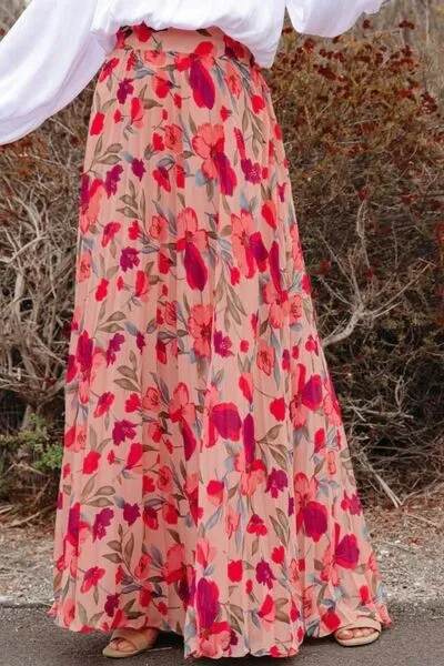 Cassiana Printed High Waist Pleated Skirt