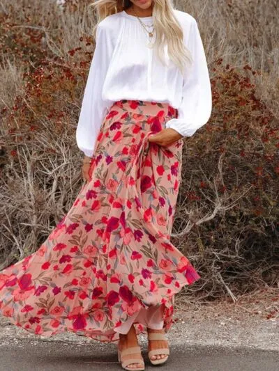 Cassiana Printed High Waist Pleated Skirt