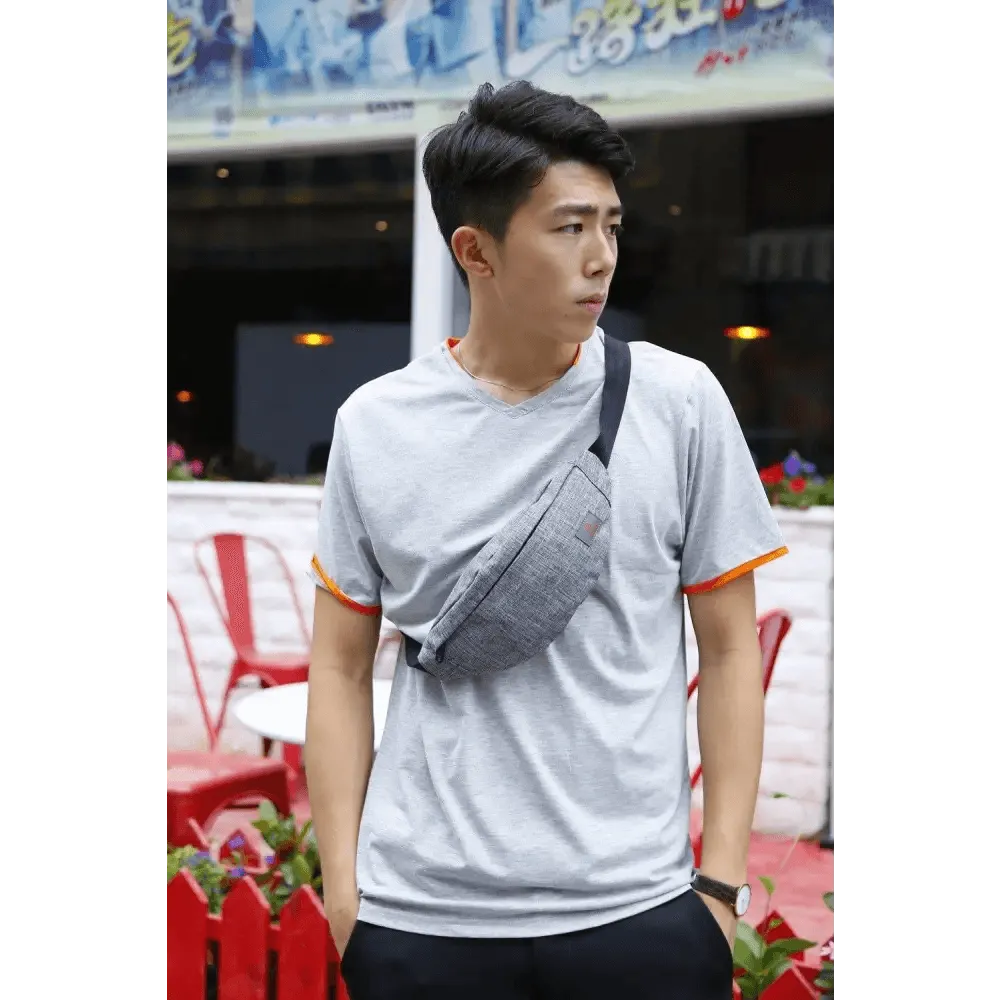 Casual Water Resistant Durable Polyester Small Outdoor Lightweight Crossbody Fanny Pack For Men Cool Sports Waist Bag