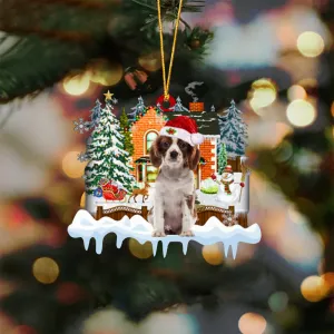 Cavalier King Charles Spaniel 2-Xmas House-Two Sided Ornament