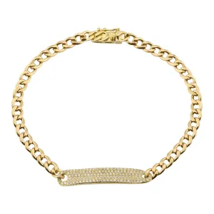 CHAIN LINK DIAMOND ID BRACELET SMALL