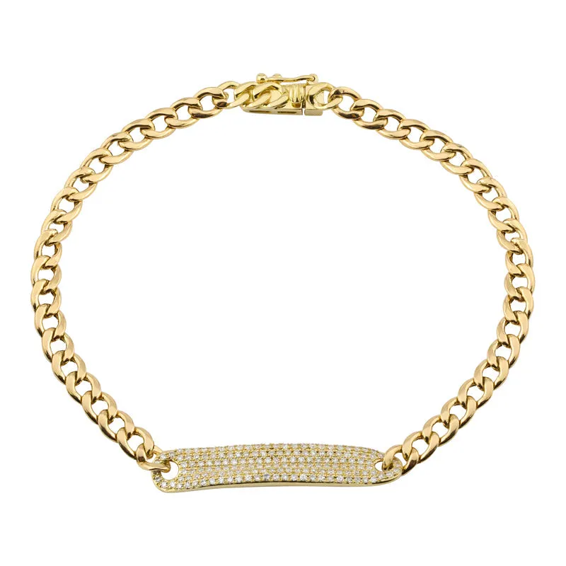 CHAIN LINK DIAMOND ID BRACELET SMALL