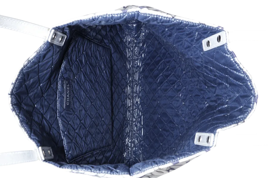 CHANEL CC CAT MOTIF NYLON TOTE GREY, BLUE 2341xxxx NO CARD AND NO DUST COVER