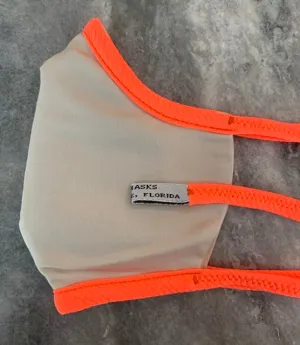 Chert House: Ivory Organic Cotton with Bright Orange Stretch Ties