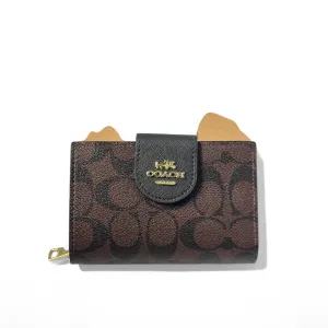 Coach Signature Brown Wallet with Black Leather Trim 👜✨