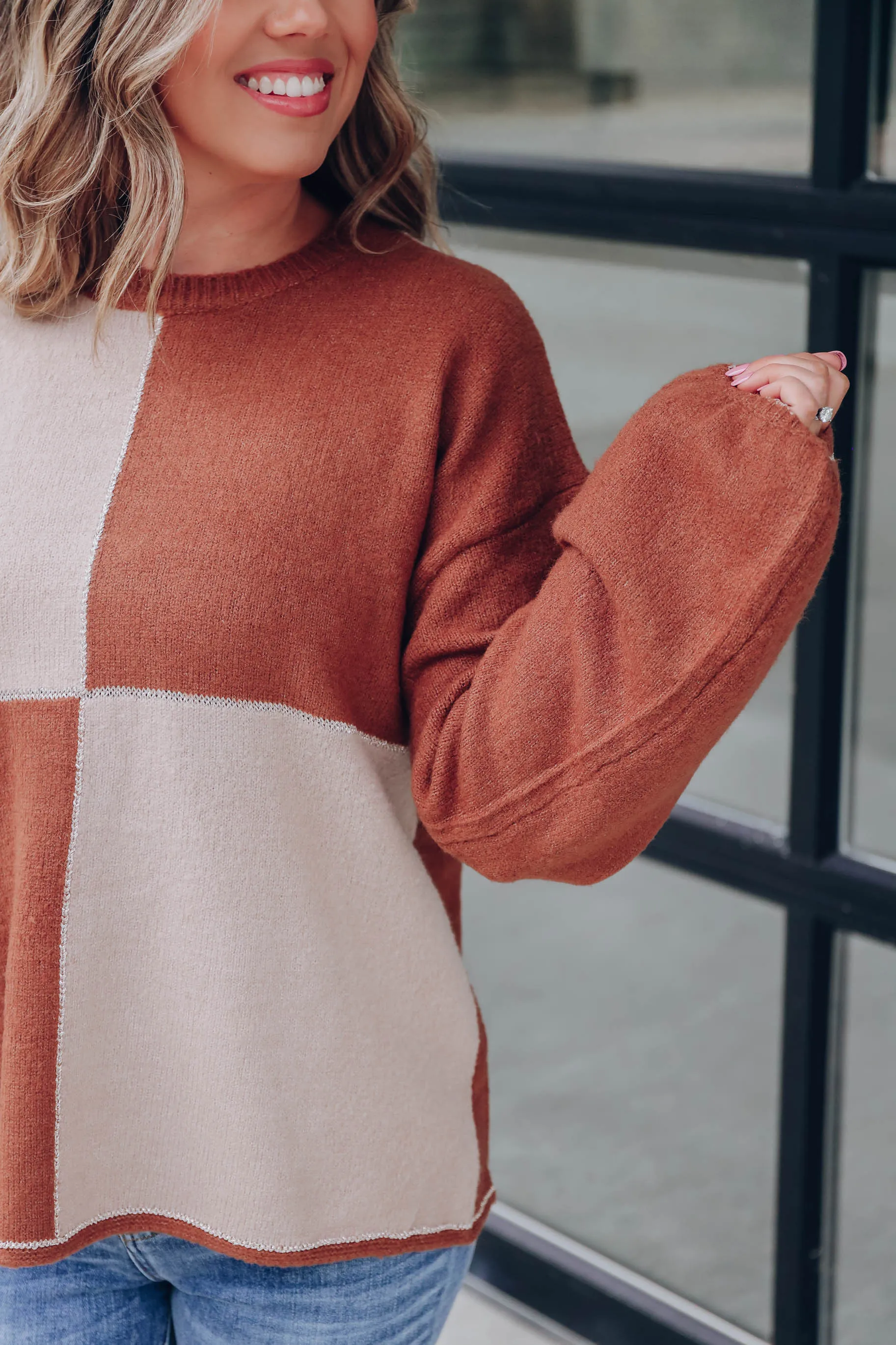 Coffee House Color Block Sweater