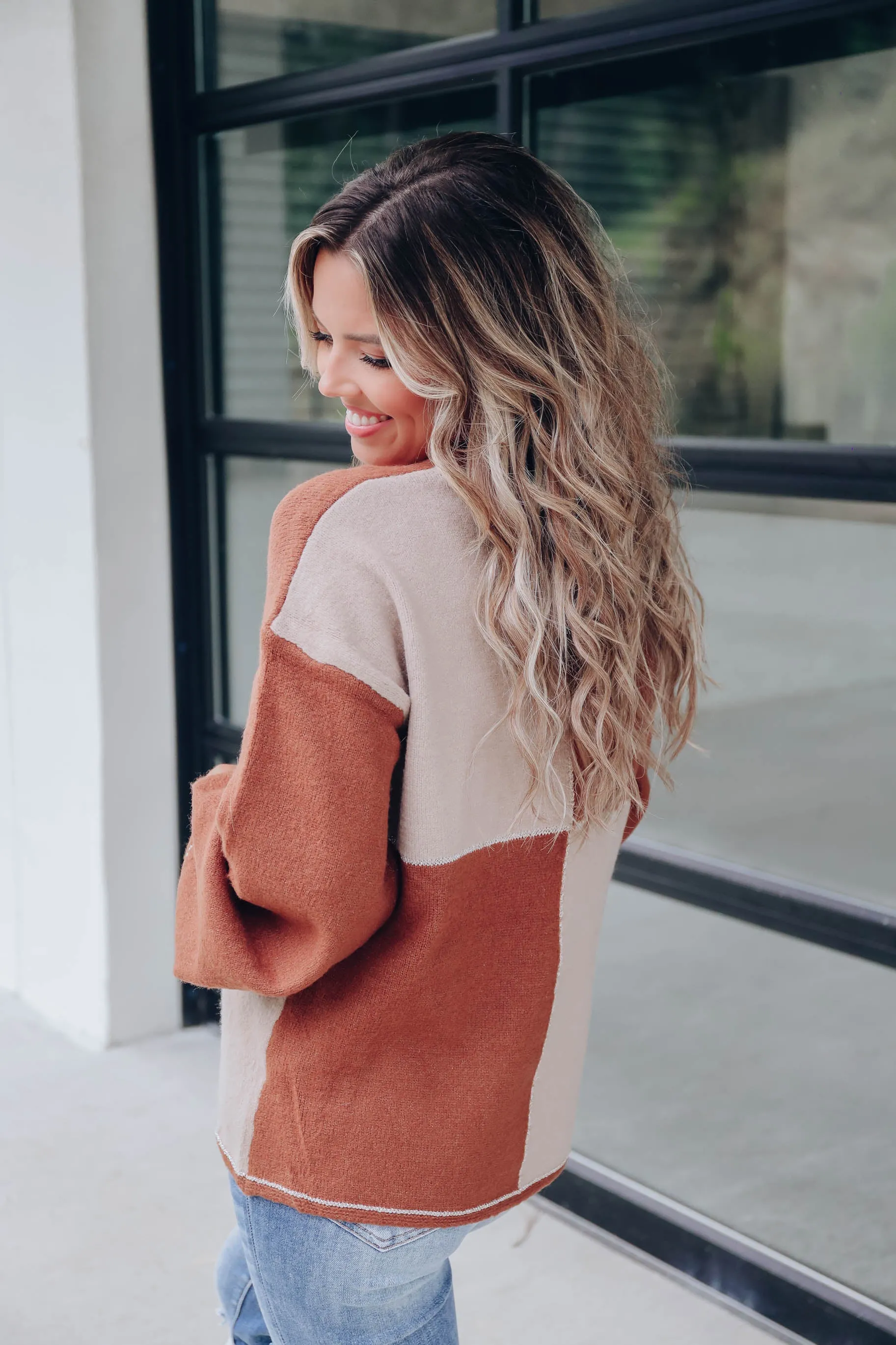 Coffee House Color Block Sweater