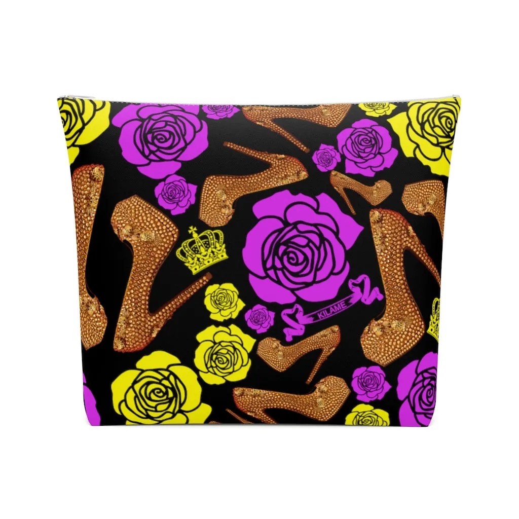 Cotton Cosmetic Bag 'Purple Gold'