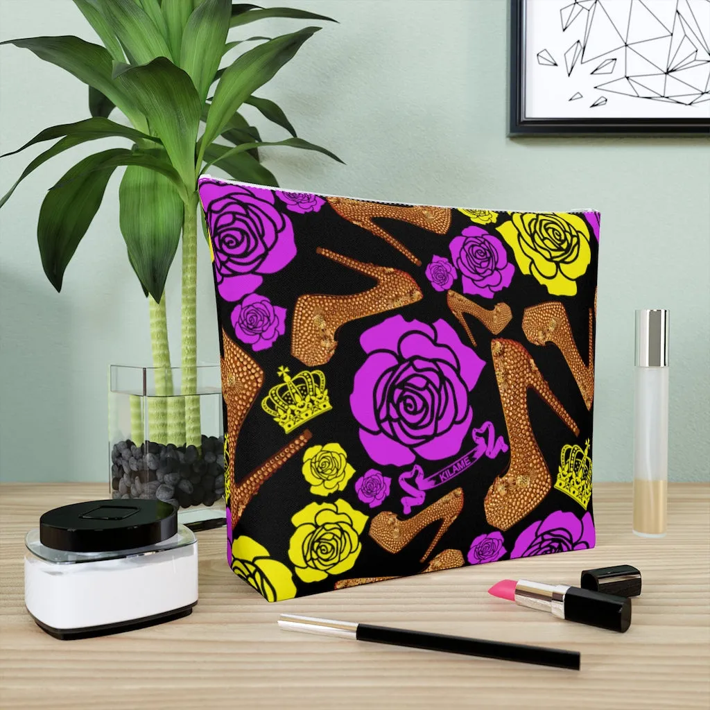 Cotton Cosmetic Bag 'Purple Gold'