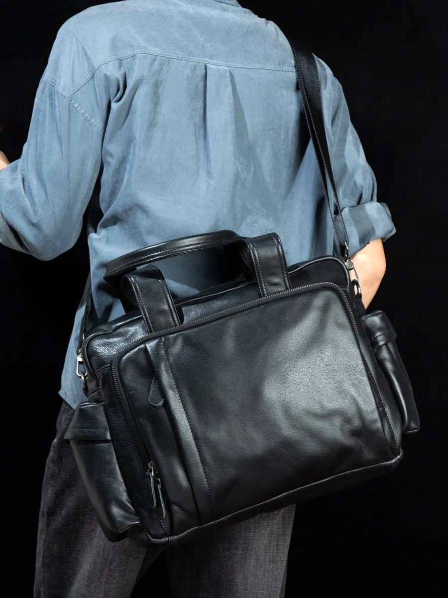 Cowhide fashion men's bag leisure large capacity fitness bag