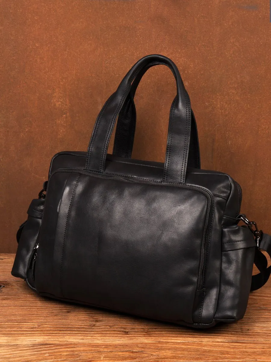 Cowhide fashion men's bag leisure large capacity fitness bag