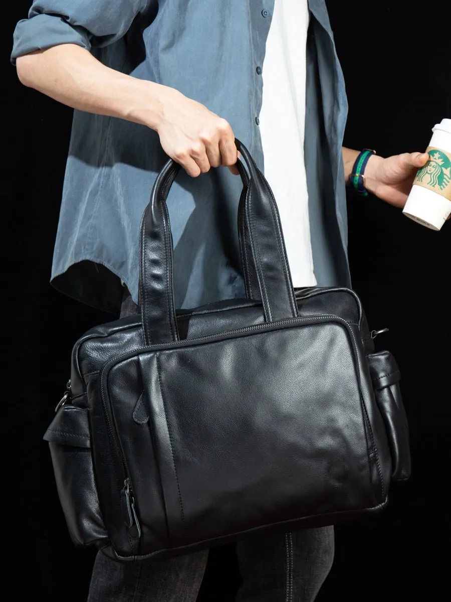 Cowhide fashion men's bag leisure large capacity fitness bag