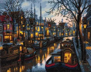 Craft Buddy Framed Crystal Art Kit, 40 x 50cm - Canal Life Amsterdam