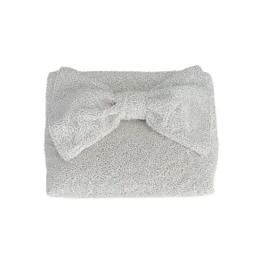 Custom Beaded Bow Bag in White