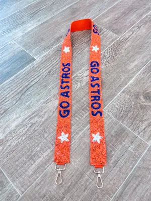 Custom Orange Beaded Houston Astros Strap