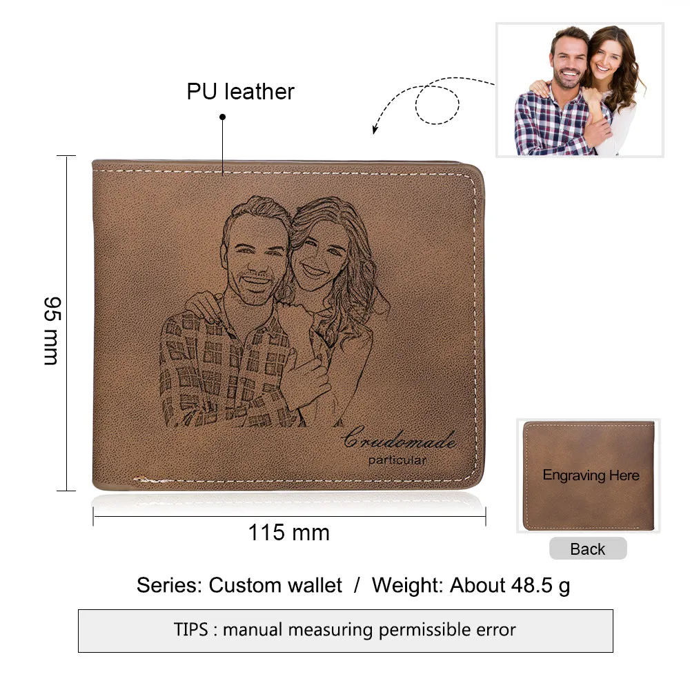 Custom Photo Wallet For Men, Bifold Wallet With Custom Photo And Text