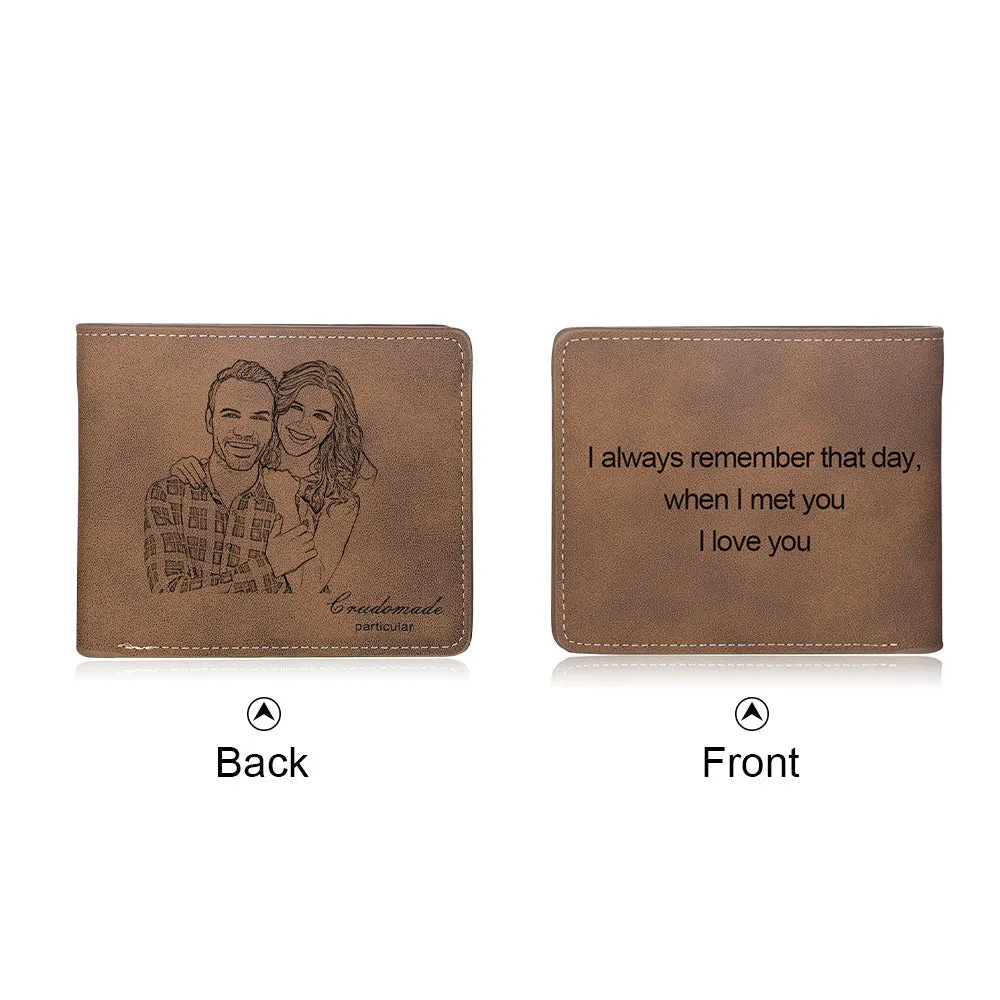 Custom Photo Wallet For Men, Bifold Wallet With Custom Photo And Text