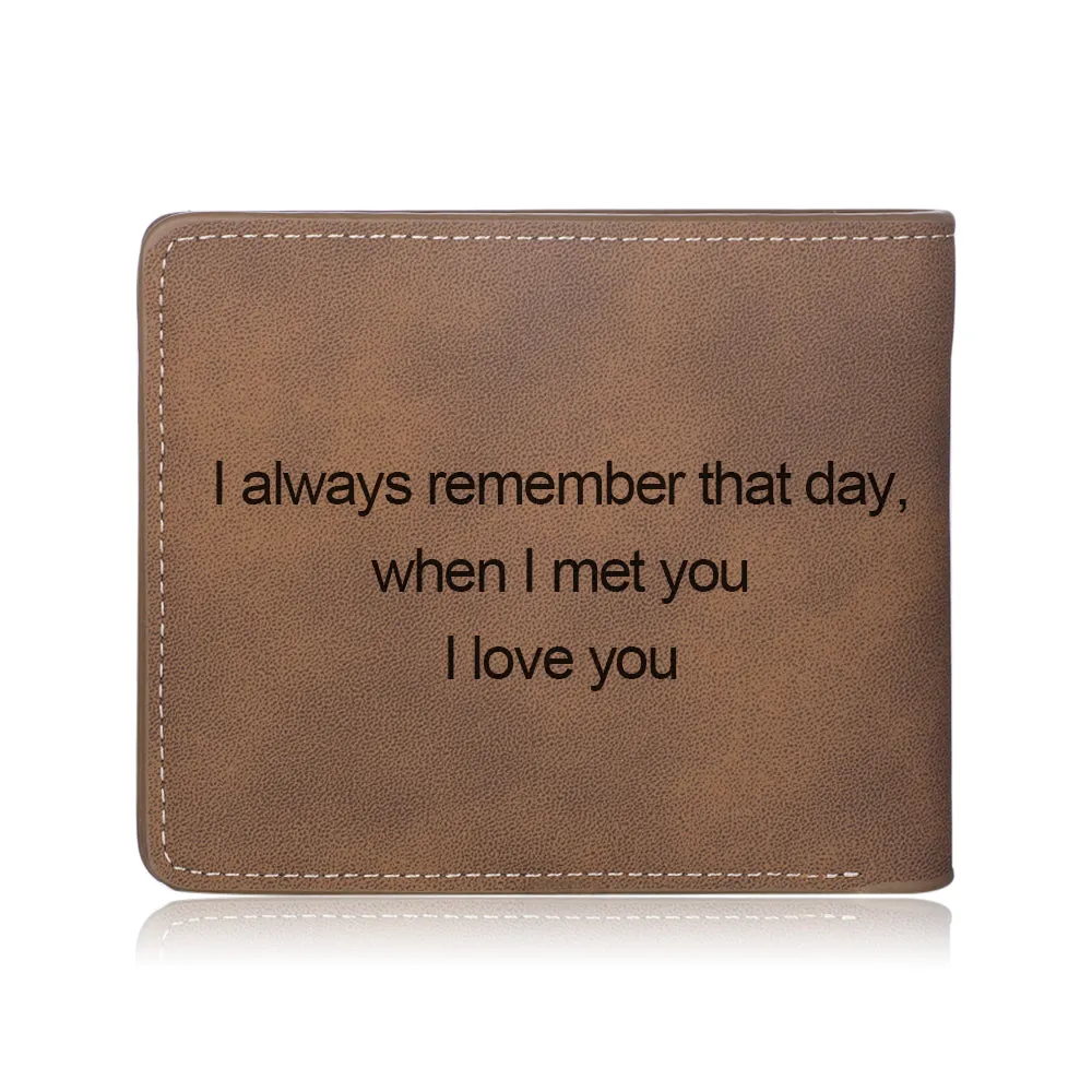Custom Photo Wallet For Men, Bifold Wallet With Custom Photo And Text