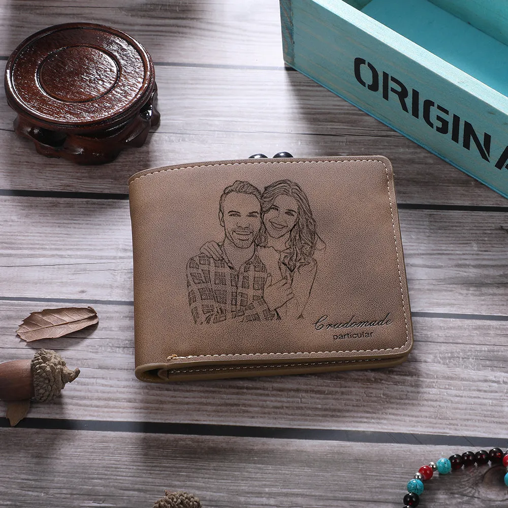 Custom Photo Wallet For Men, Bifold Wallet With Custom Photo And Text