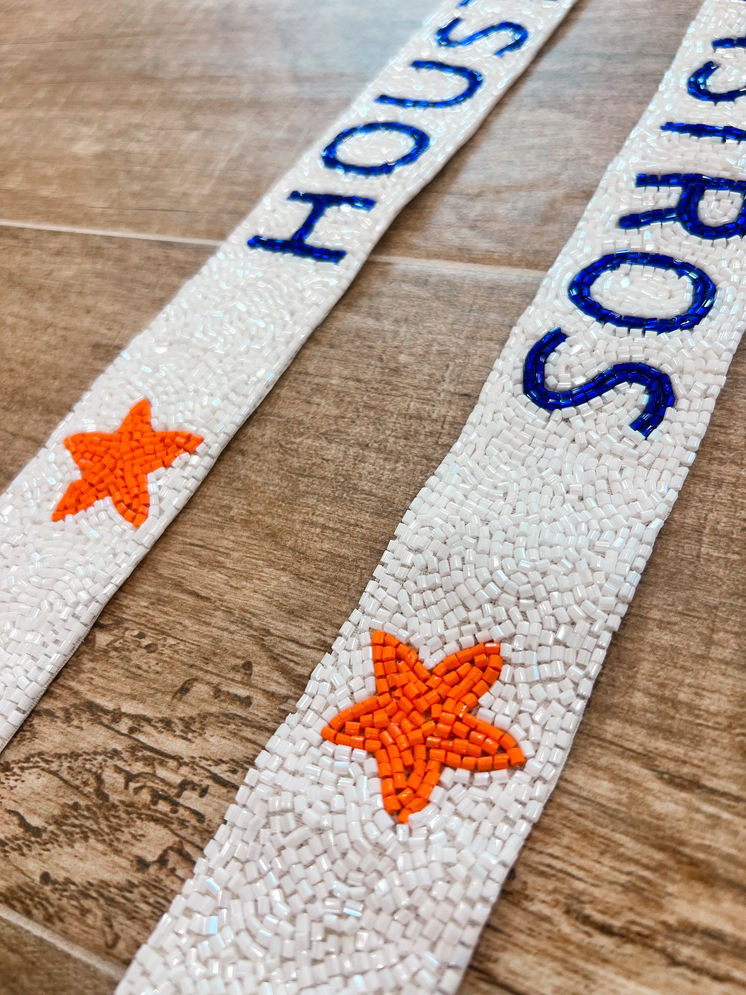 Custom White Beaded Houston Astros Strap