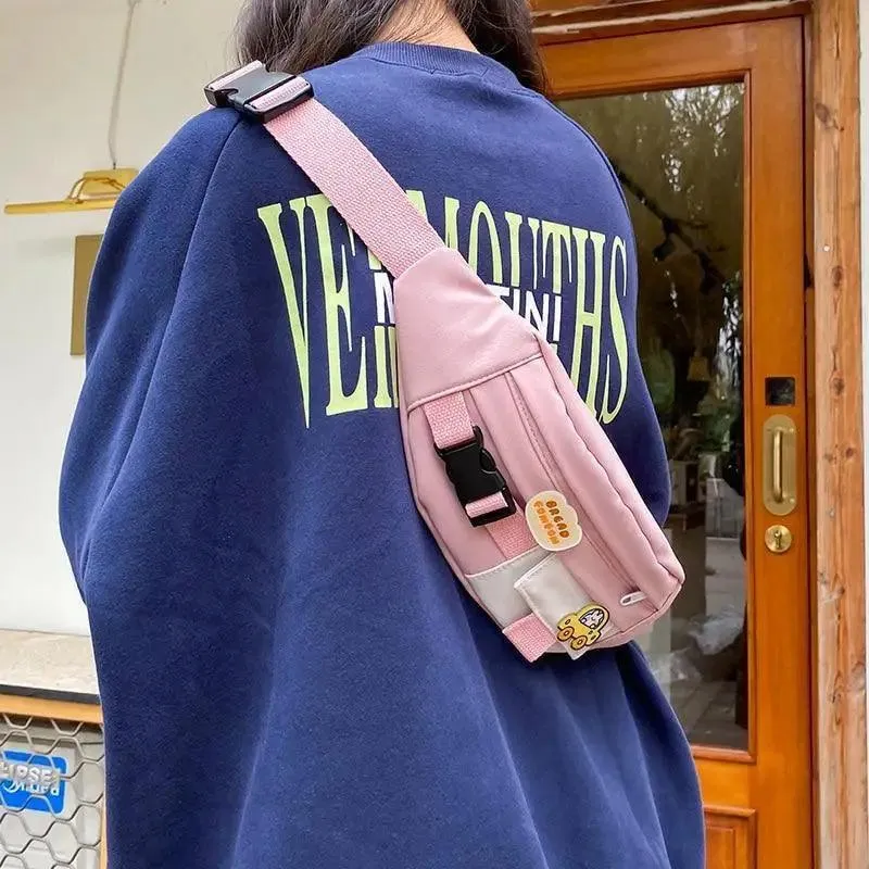 Cute Solid Color Fanny Pack For Girls Trendy Crossbody Chest Bag Belt Waist Packs Workout Traveling Dog Walking Casual Fashion Outdoor Waist Pack Bag Cool Fanny Packs