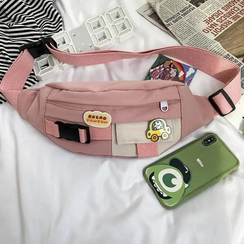 Cute Solid Color Fanny Pack For Girls Trendy Crossbody Chest Bag Belt Waist Packs Workout Traveling Dog Walking Casual Fashion Outdoor Waist Pack Bag Cool Fanny Packs