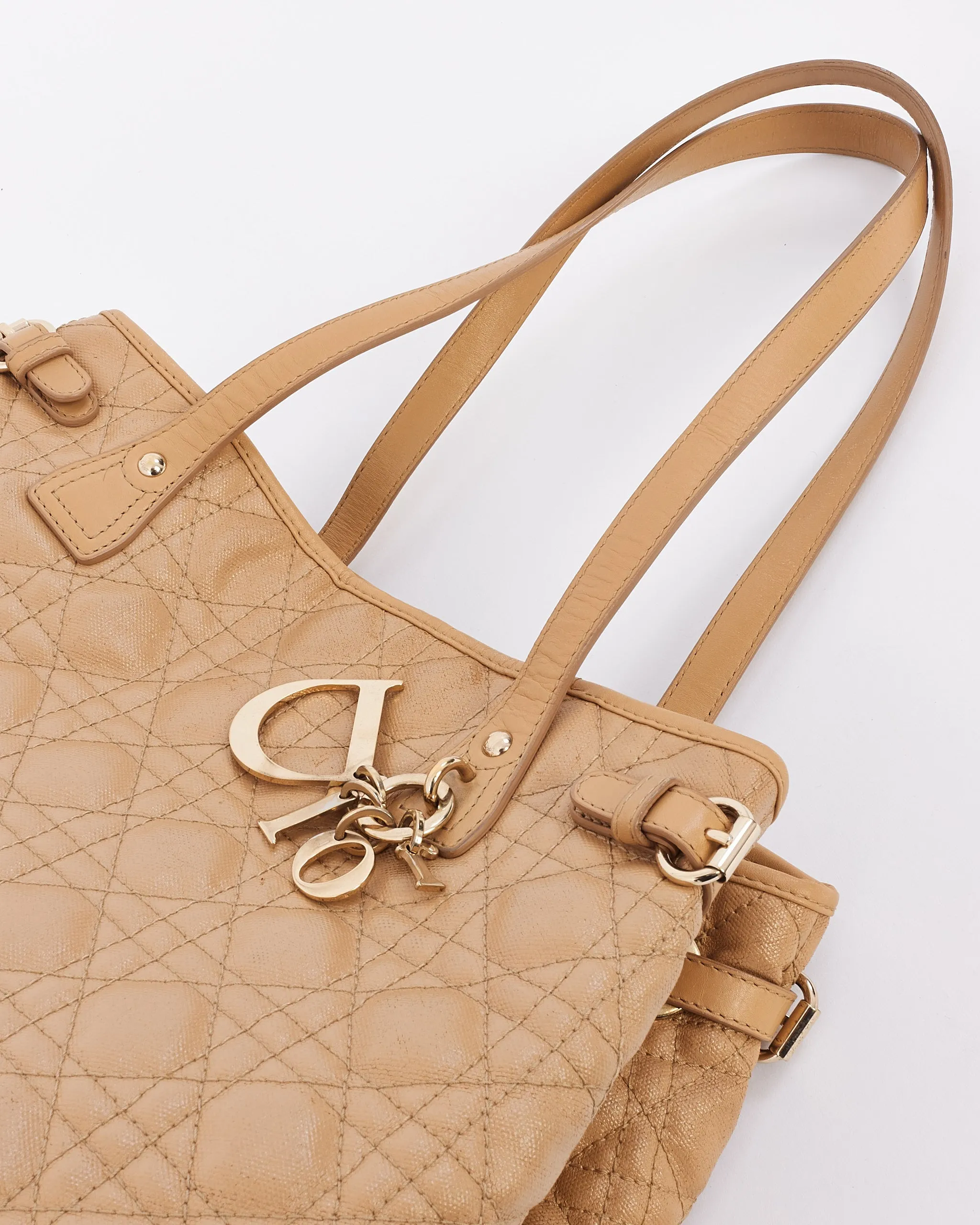 Dior Beige Coated Canvas Panera Tote Bag
