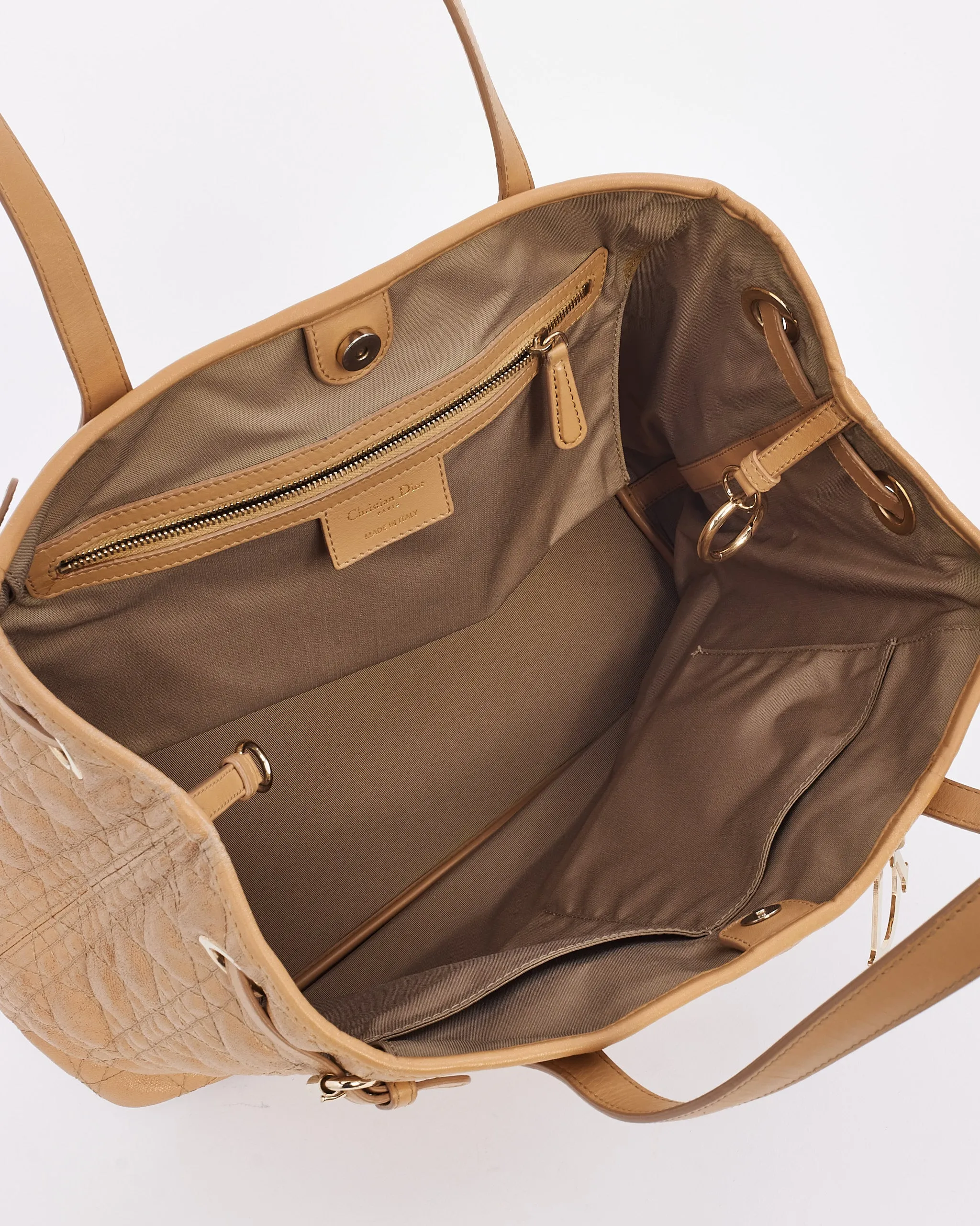Dior Beige Coated Canvas Panera Tote Bag