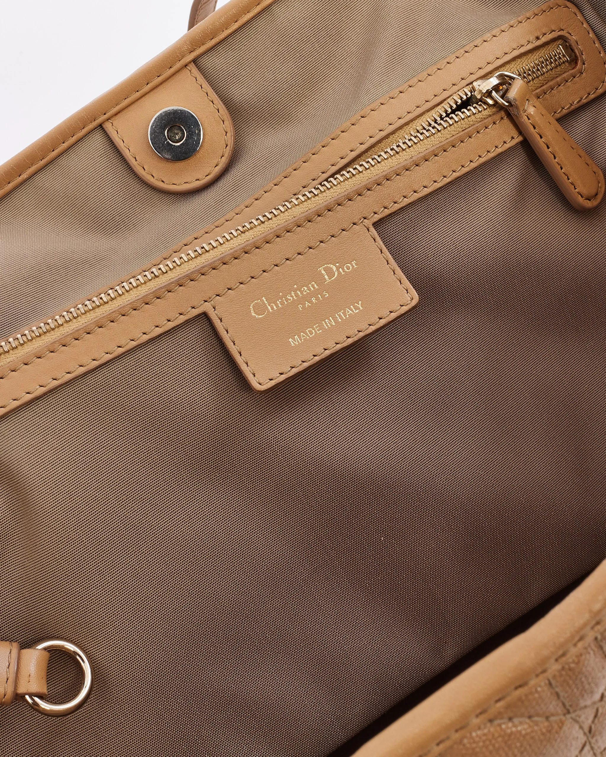 Dior Beige Coated Canvas Panera Tote Bag