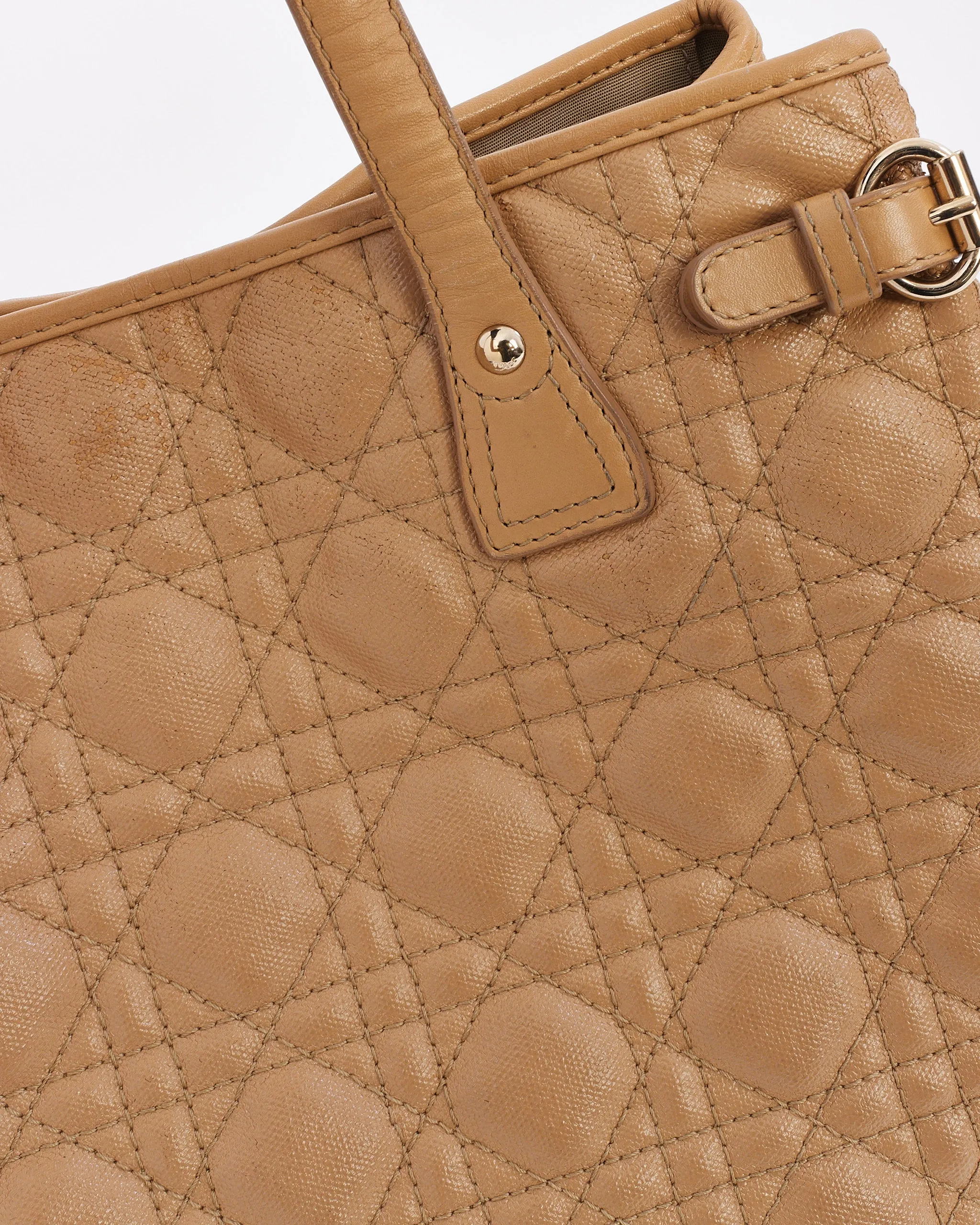 Dior Beige Coated Canvas Panera Tote Bag