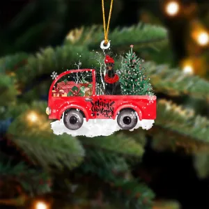 Dobermann 1-Xmas Truck-Two Sided Ornament