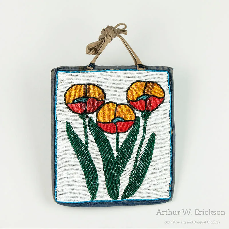 Double-sided Plateau Floral Beaded Flat Bag
