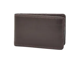 DR425 Slim Fold Leather Card Wallet Brown