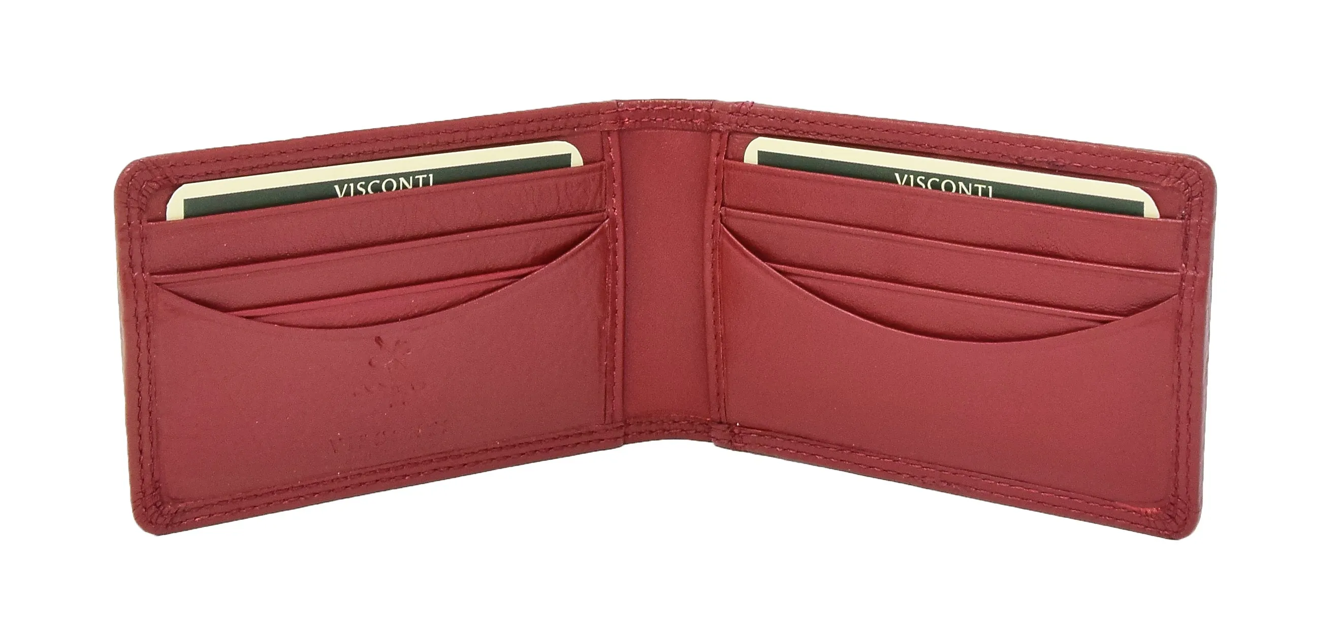 DR425 Slim Fold Leather Card Wallet Red