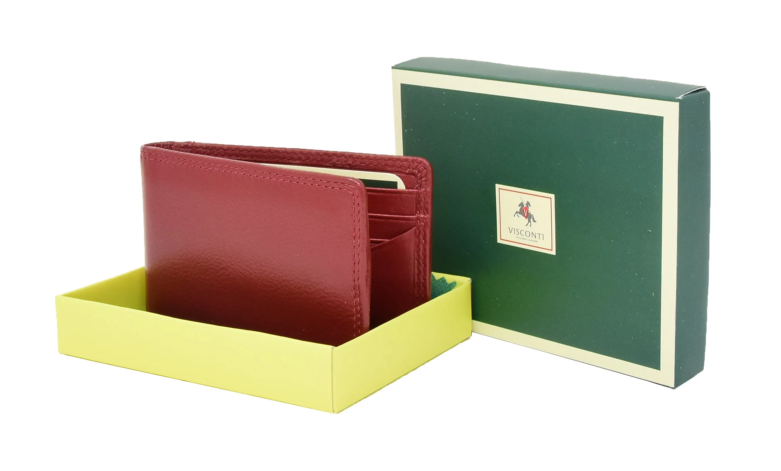 DR425 Slim Fold Leather Card Wallet Red