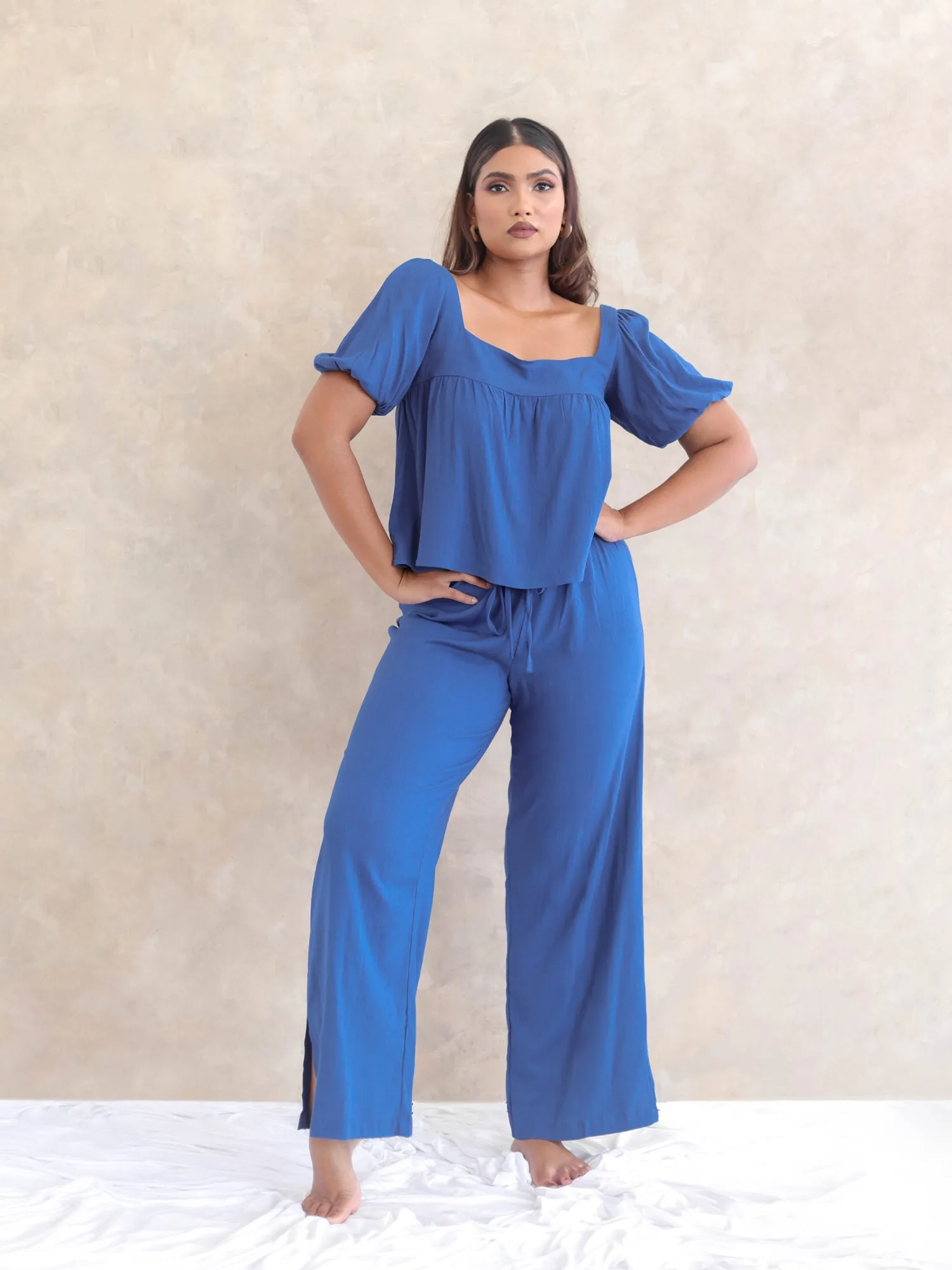 Drawsting  Side Slit Pant