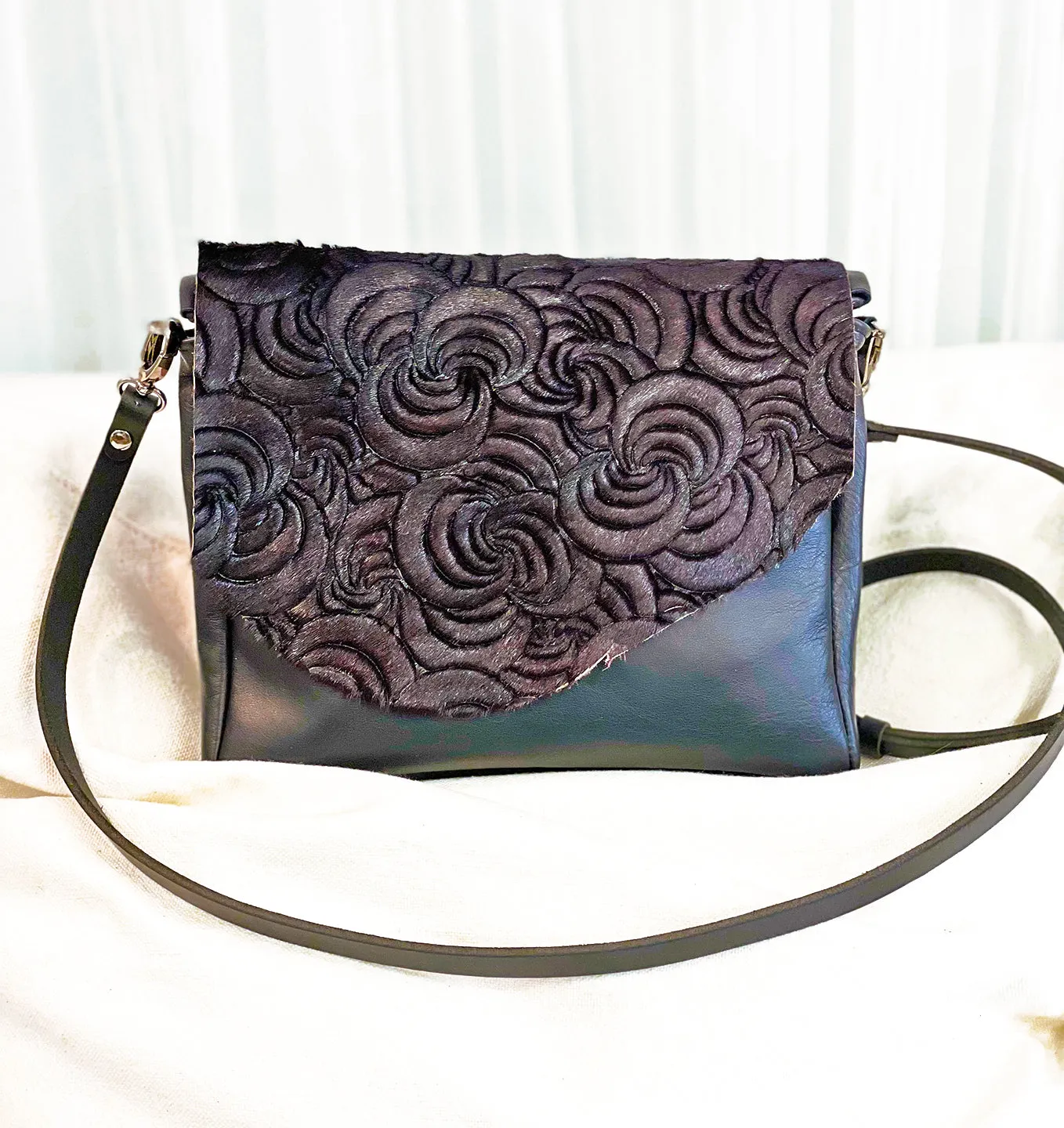 Emma Burgundy Rose Hair-On Flap