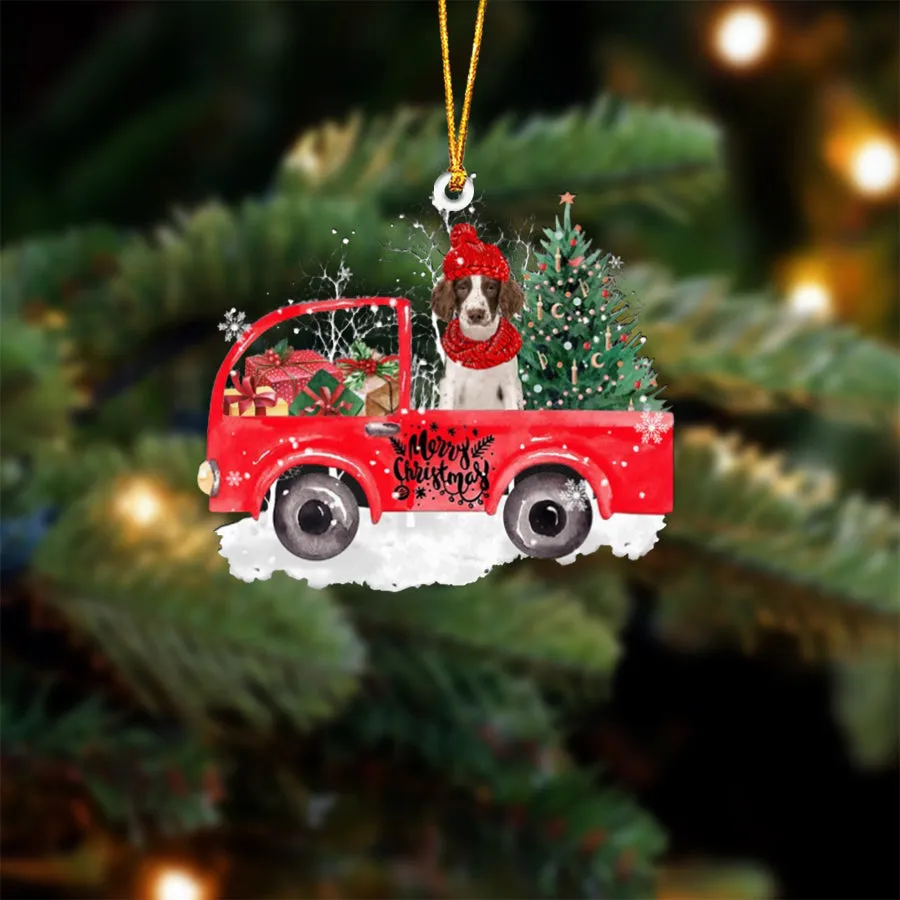English Springer Spaniel 1-Xmas Truck-Two Sided Ornament