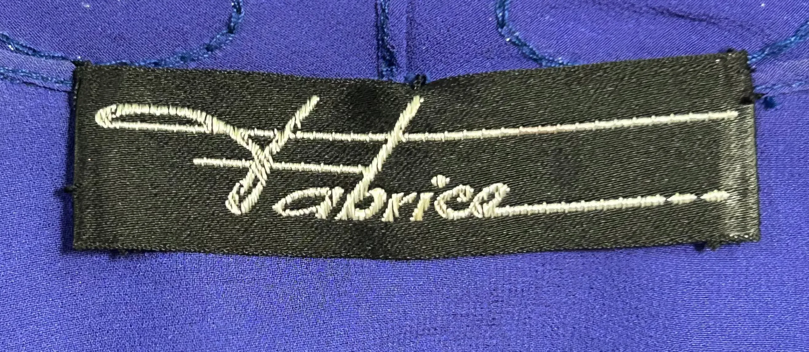 Fabrice 1980s Cobalt Blue Paisley Beaded Gown Ensemble