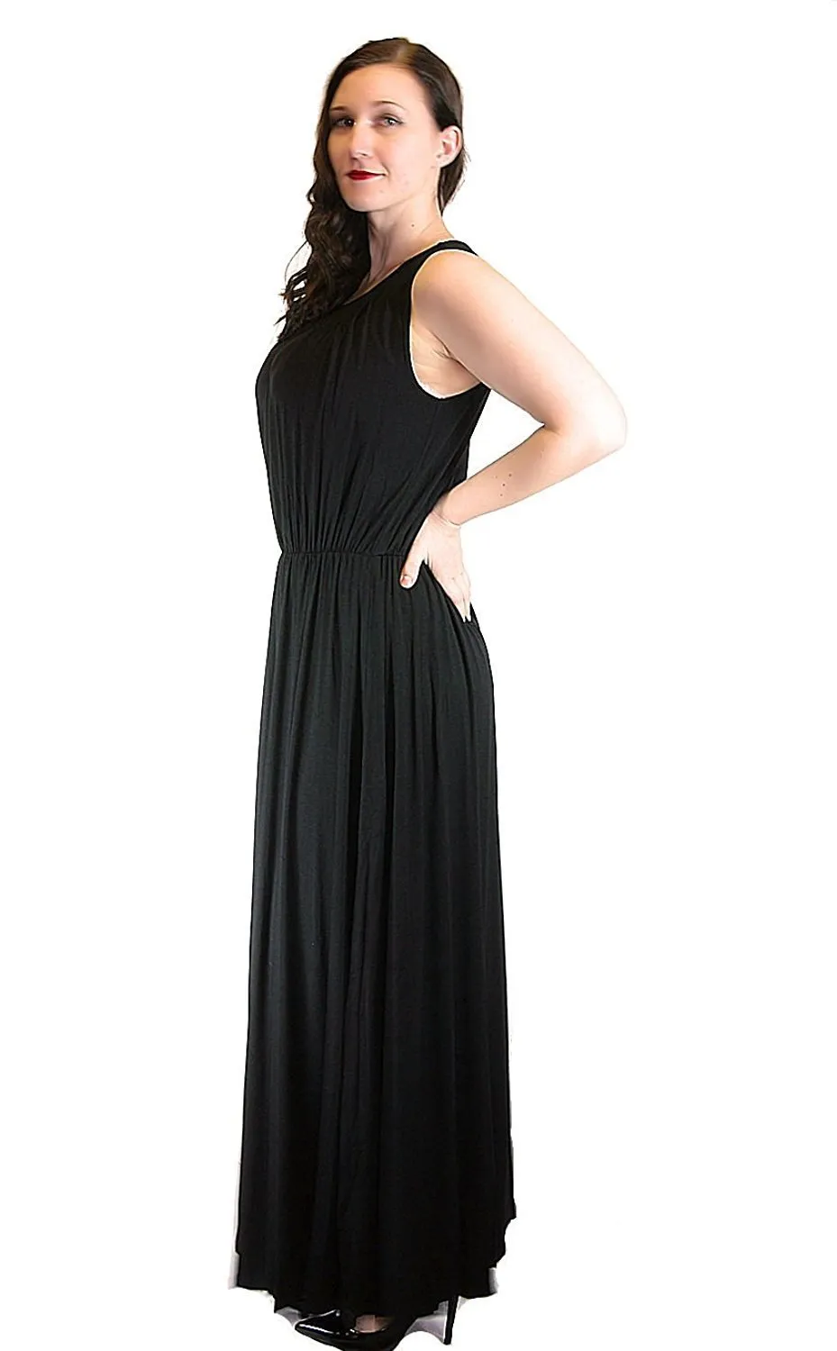 Fall Dress Classic Black Sleeveless Maxi Dress Versitile