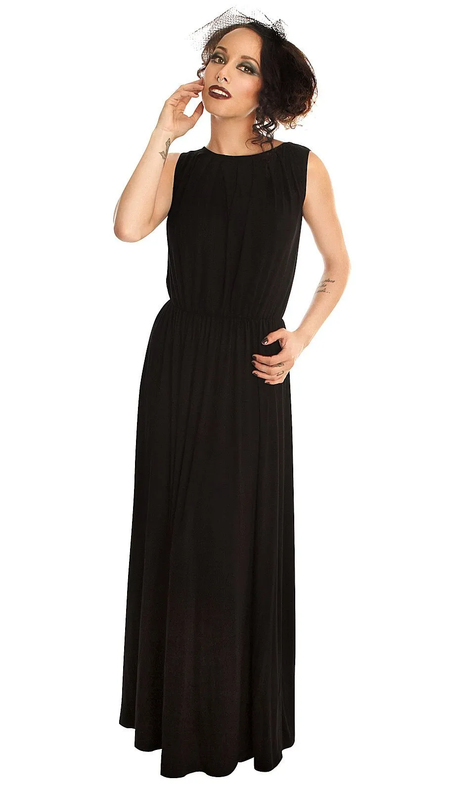 Fall Dress Classic Black Sleeveless Maxi Dress Versitile