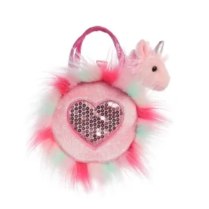 Fancy Pal Unicorn in Fluffy Pink Heart Bag