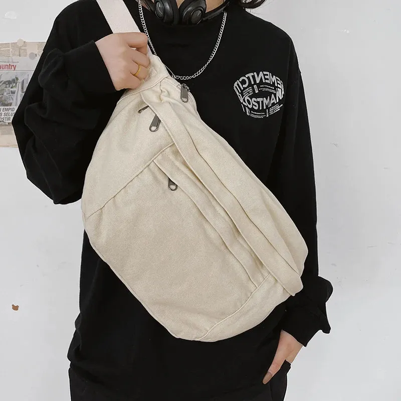 Fashion Trend Waist Bag Street Hip-hop Women Shoulder Bag Chest Pack Outdoor Sport Canvas Fanny Pack Crossbody Bag Lady Belt Bag