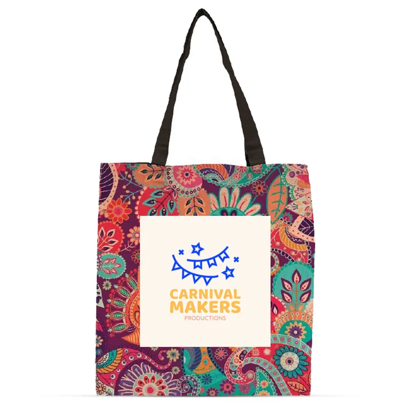 Flat Vibrant Cotton Tote Bag