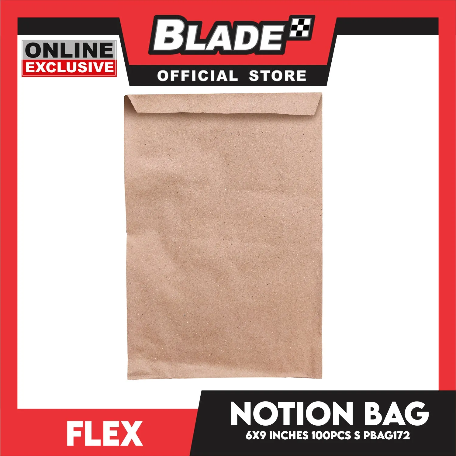 Flex Notion Bag Flat Bottom 100pcs Small 6x9 inches PBAG172 Kraft Paper Bag