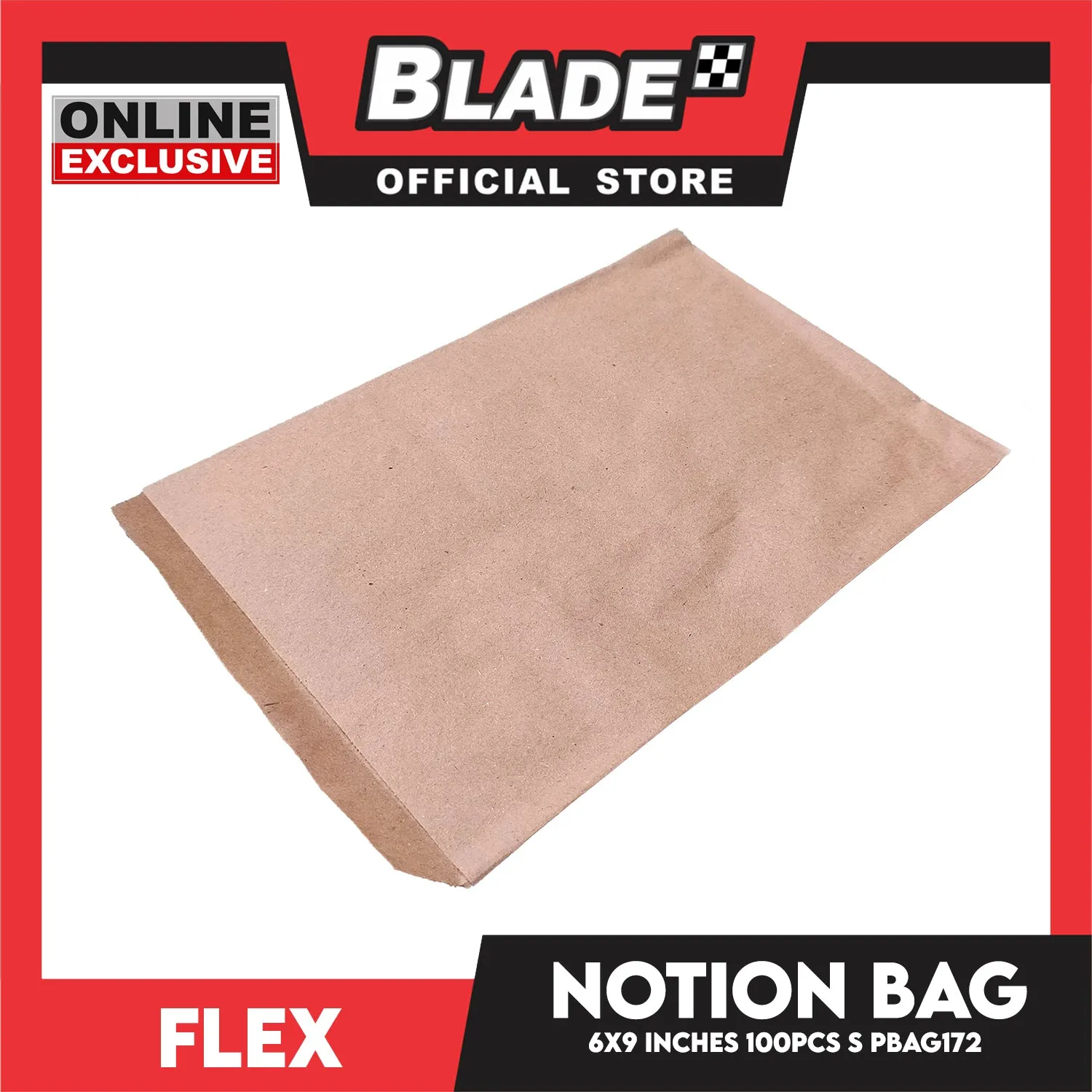 Flex Notion Bag Flat Bottom 100pcs Small 6x9 inches PBAG172 Kraft Paper Bag