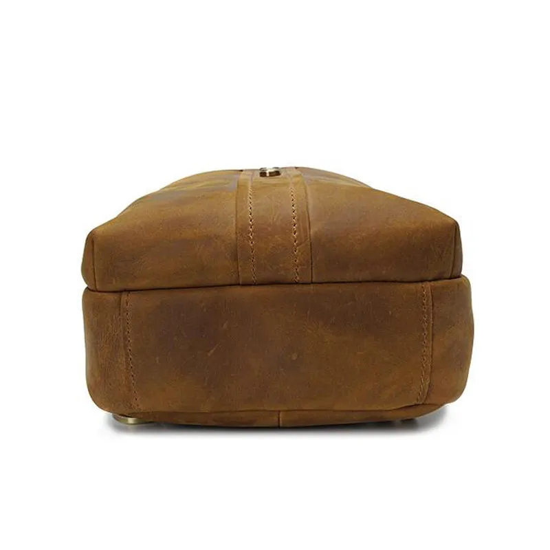 Full Grain Leather Men Chest Pack Retro Men Chest Bag Men Casual Messenger Bag