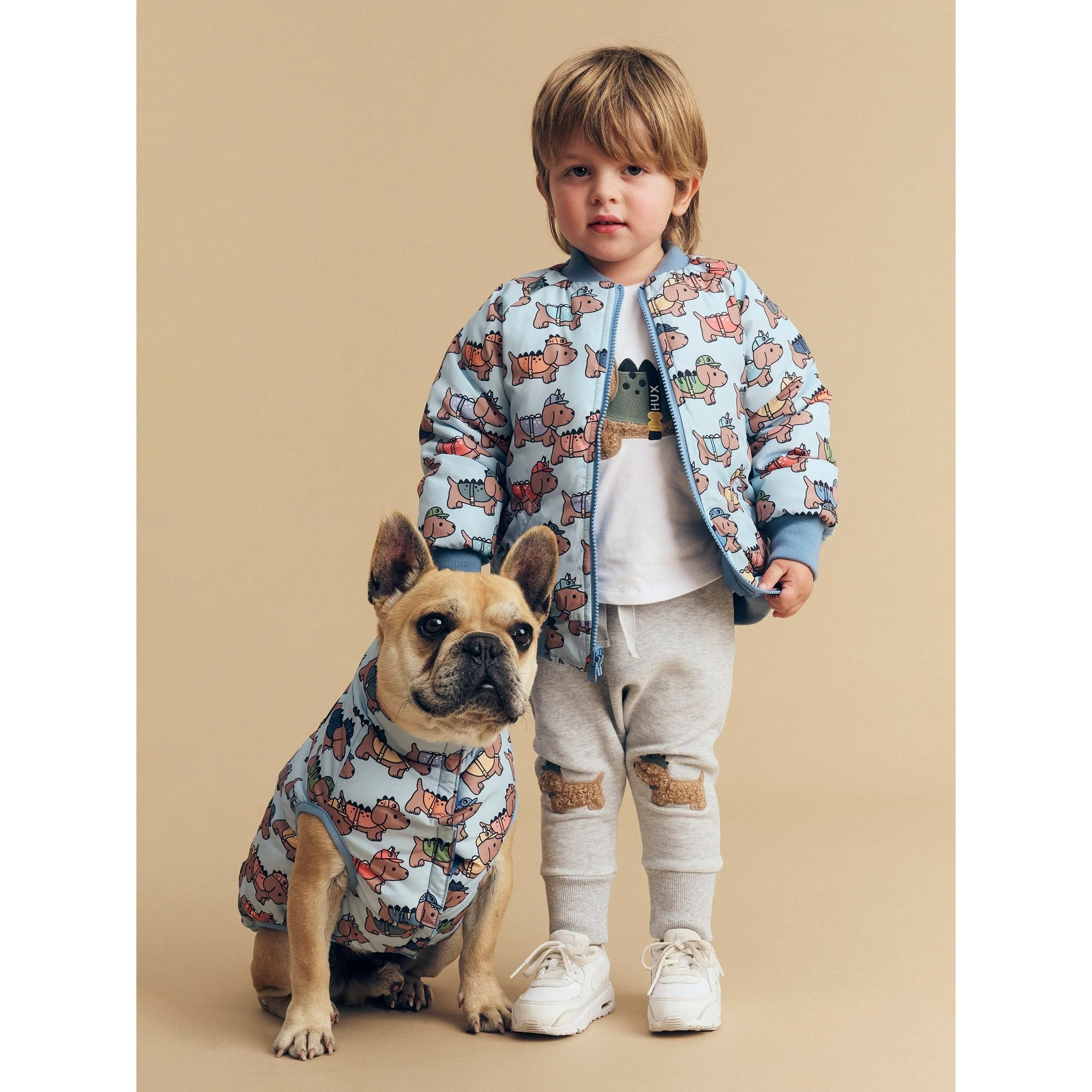 Furry Dino Dog Drop Crotch Pant Grey Marle